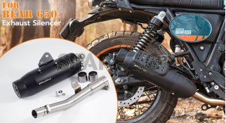 Fit For Royal Enfield Bear 650 Powerage Exhaust Silencer Black